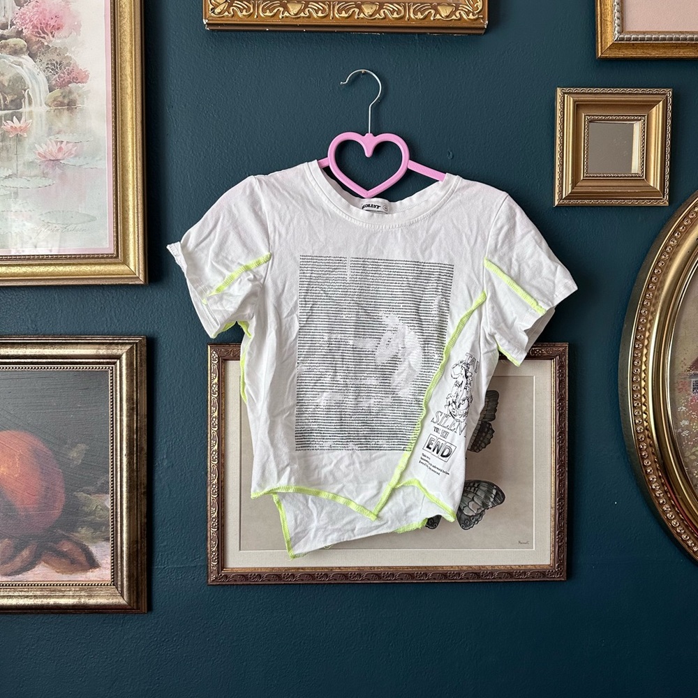 crop top with neon stitching